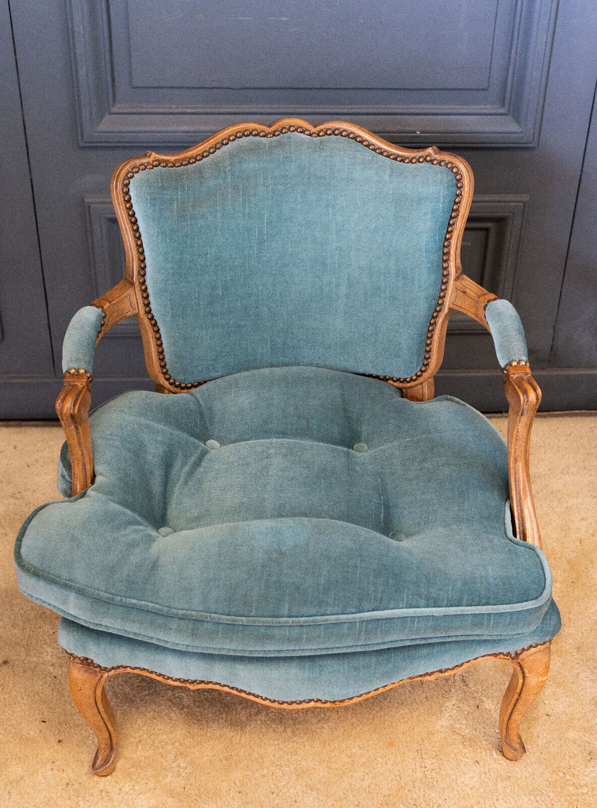Pair of Louis XV style convertible armchairs Light wood 1900