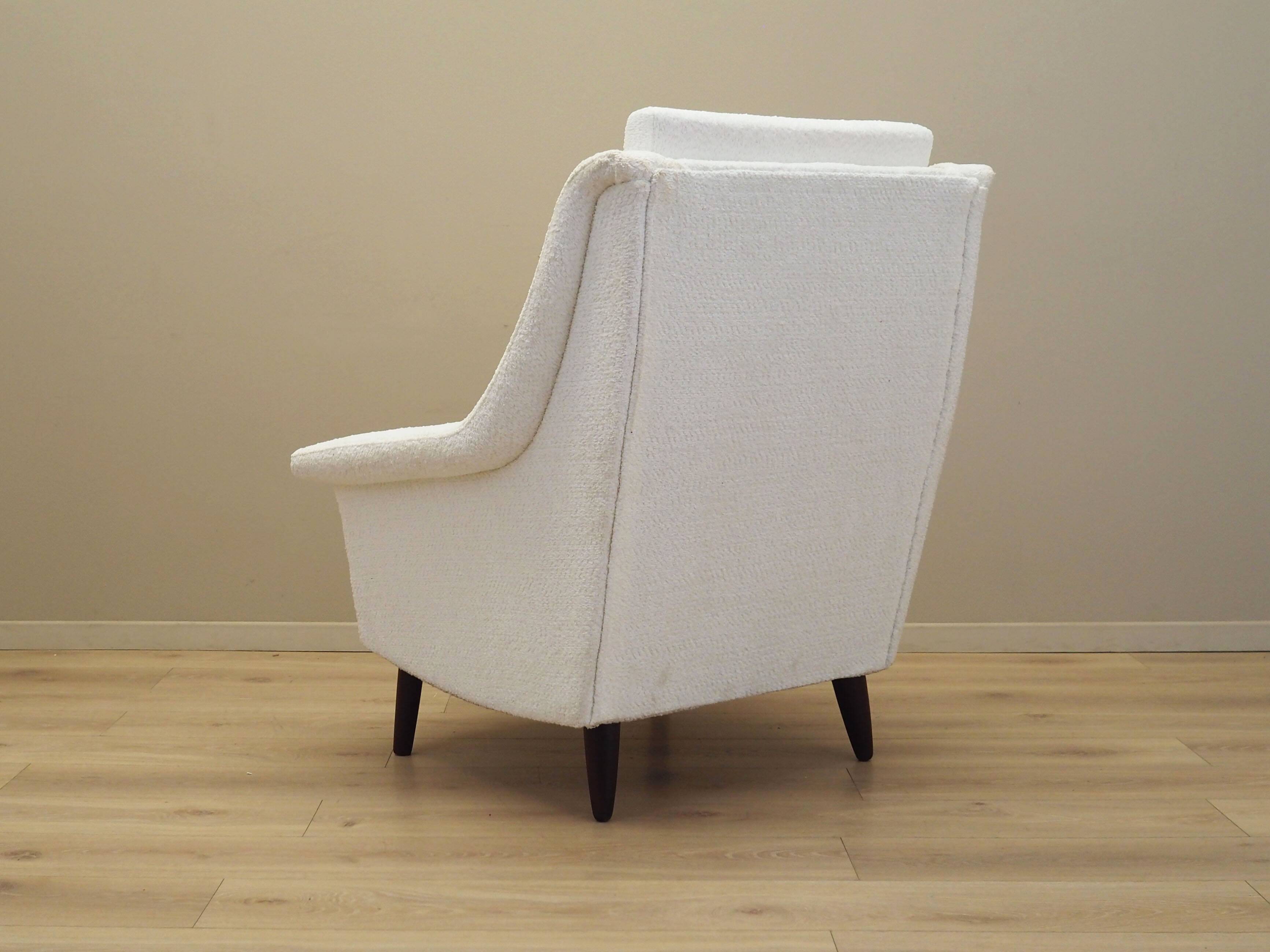 White armchair, Danish design, 1970s, production: Denmark