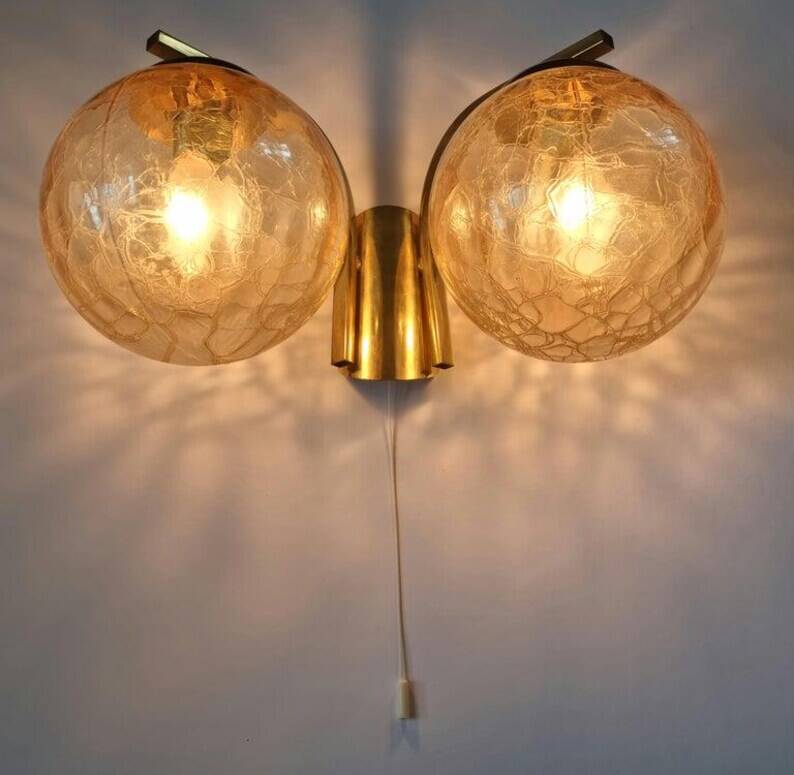 Midcentury Brass Wall Lamp, Germany, 1970s