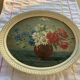 Tableau ancien bouquet de fleurs anémones encadré et signé Ch. Girardin