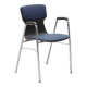 Chaise Eromes fourmi ébène et chrome avec accoudoirs et coussin