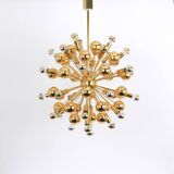 Large brass Sputnik space chandelier from the Space Age by Cosack, Germany, 1970s.