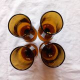 4 verres à apéritif vintage en verre ambré
