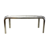 Table basse métal et verre circa 70