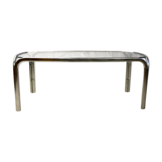 Table basse métal et verre circa 70