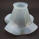 French vintage pale blue opaque glass replacement shade with frilled edge.