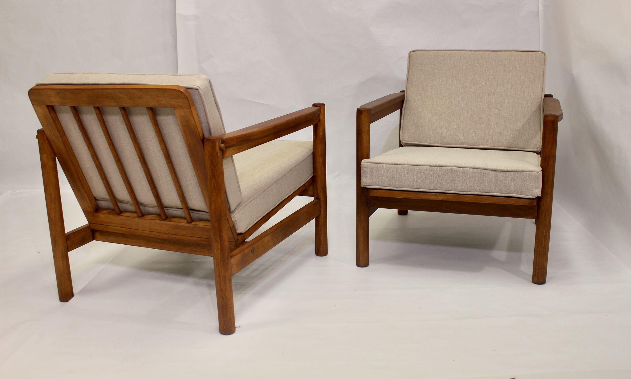 Pair of 60s Scandinavian style armchairs