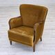 1960s, Danish armchair, furniture velour, beech wood, original.