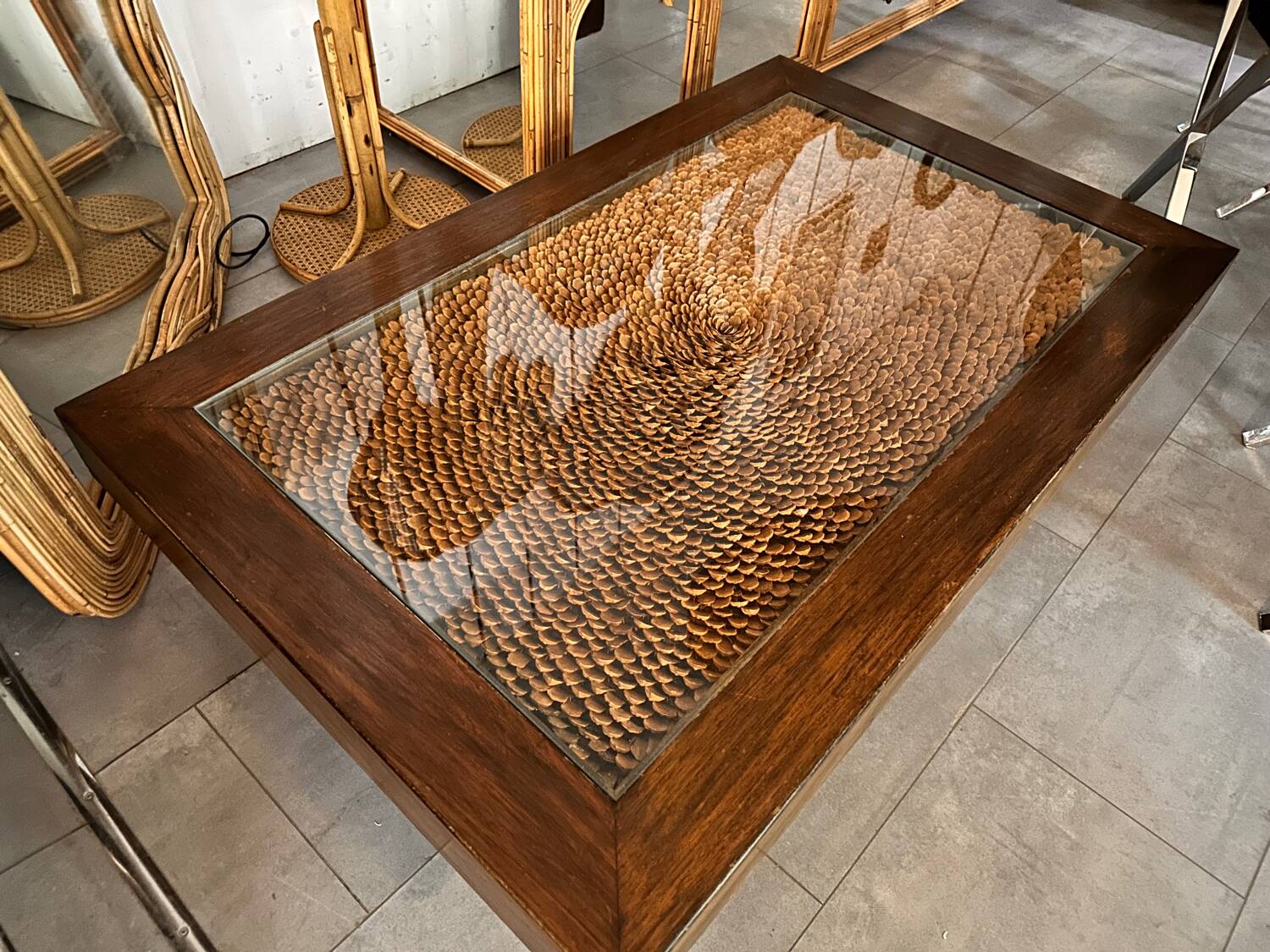 Vintage pine scale coffee table