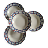 Set of 4 Vincennes earthenware soup plates, Paris.