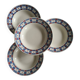 Set of 4 Vincennes earthenware soup plates, Paris.