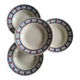 Ensemble de 4 Assiettes Creuses en faïence Vincennes VF Paris