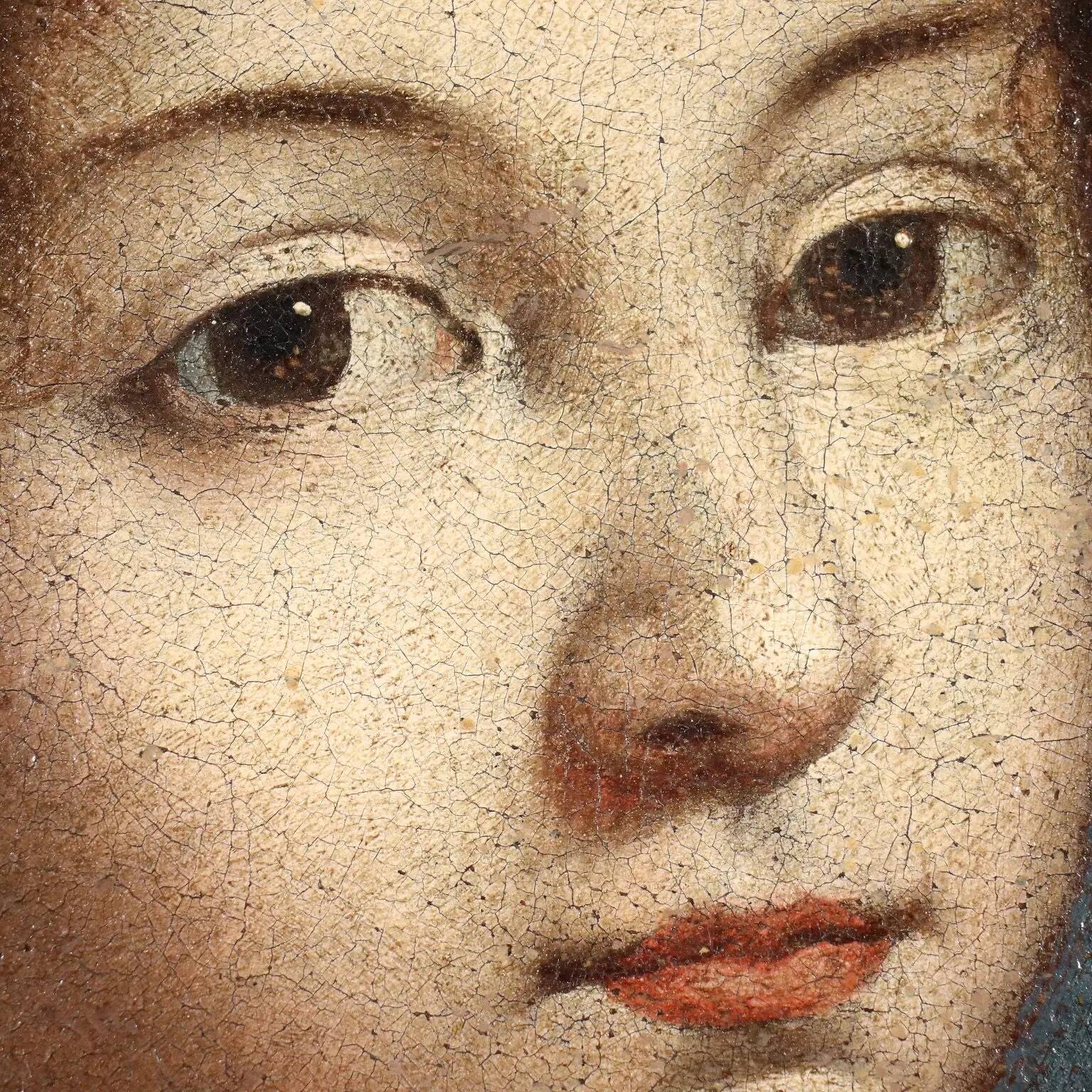 Female portrait in oil on canvas, Italy, 18th century