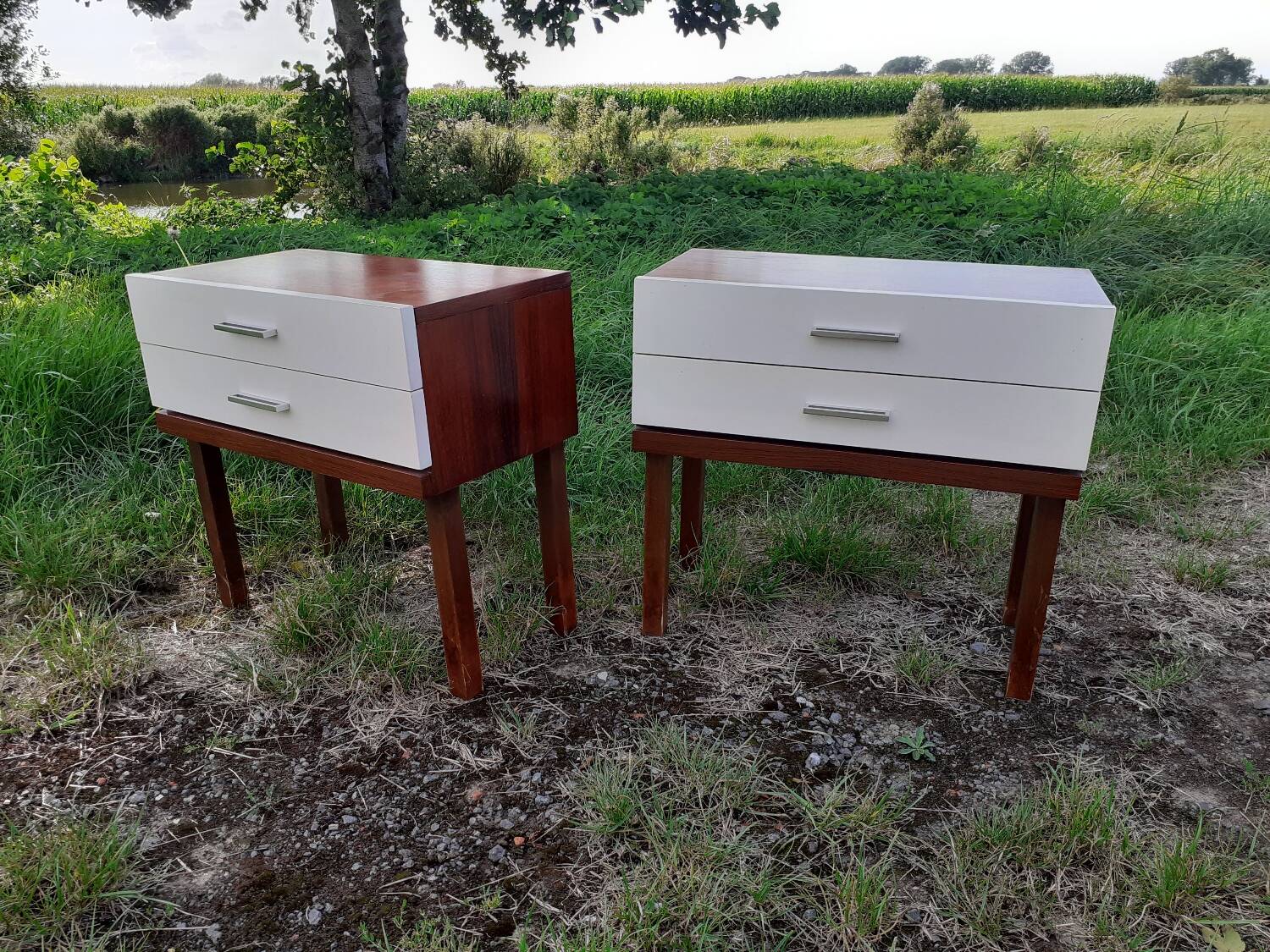 Pair of vintage bedside tables