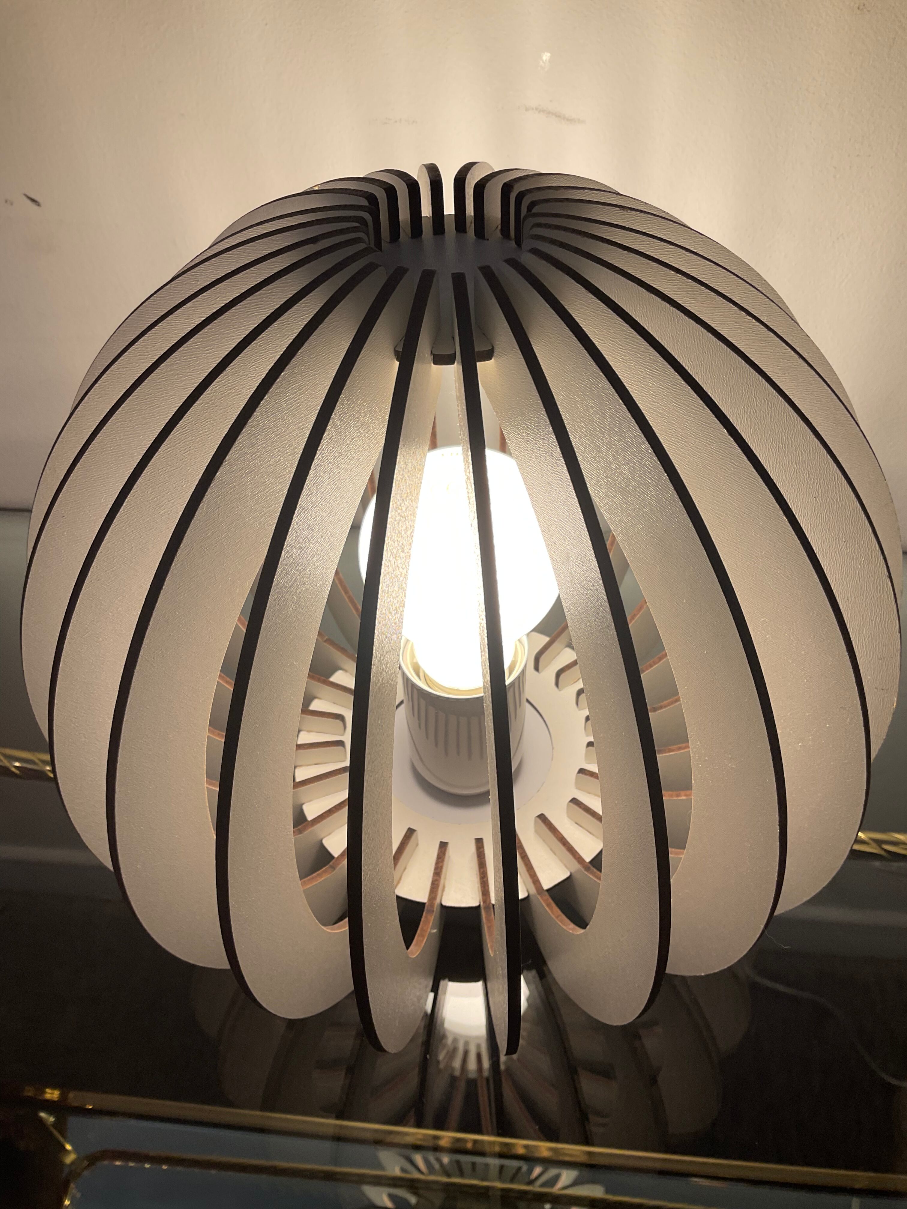 Pair of wooden design lamps