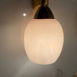 Pink Opaline Glass Brass Sconces Set of 2 1960’s