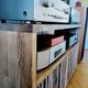 Solid wood vinyl furniture, storage for vinyl records.