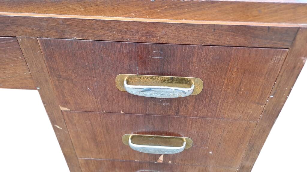 Art Deco walnut pedestal desk, 1930s