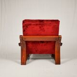 Scandinavian set of armchair and stool , 1960