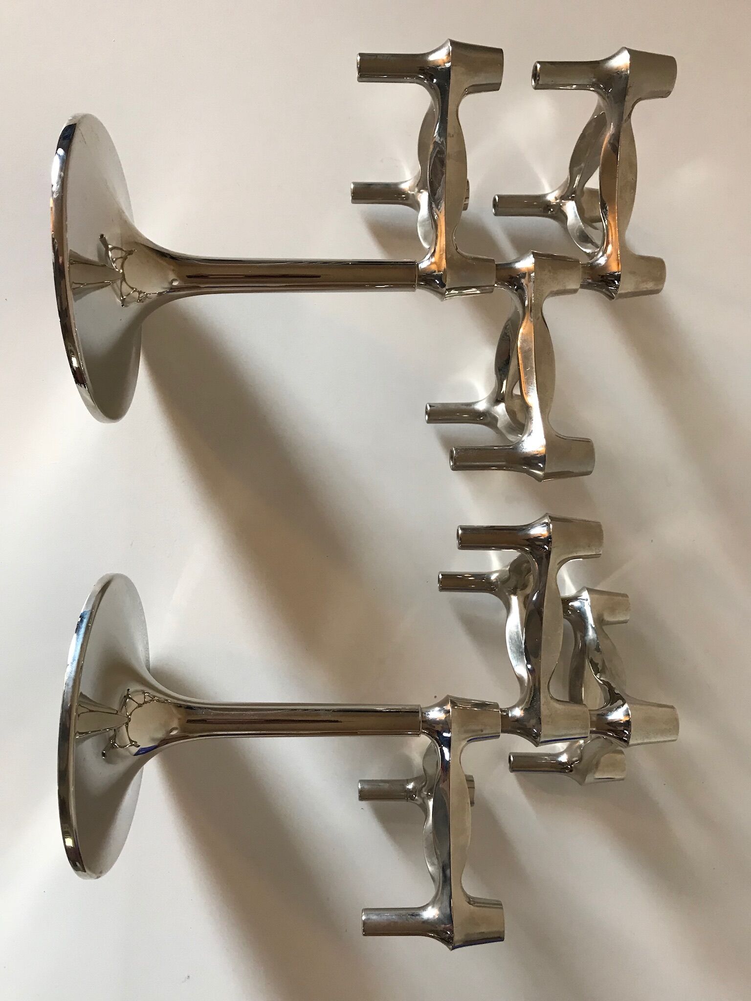 Paire de bougeoirs Nagel BFM de Ceasar Stoffi & Fritz design années 70