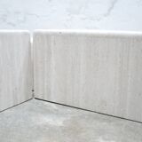 Vintage travertine coffee table published by Roche Bobois