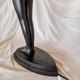 Large lamp, woman with ball, yoga, art deco style, 1980