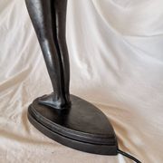 Large lamp, woman with ball, yoga, art deco style, 1980