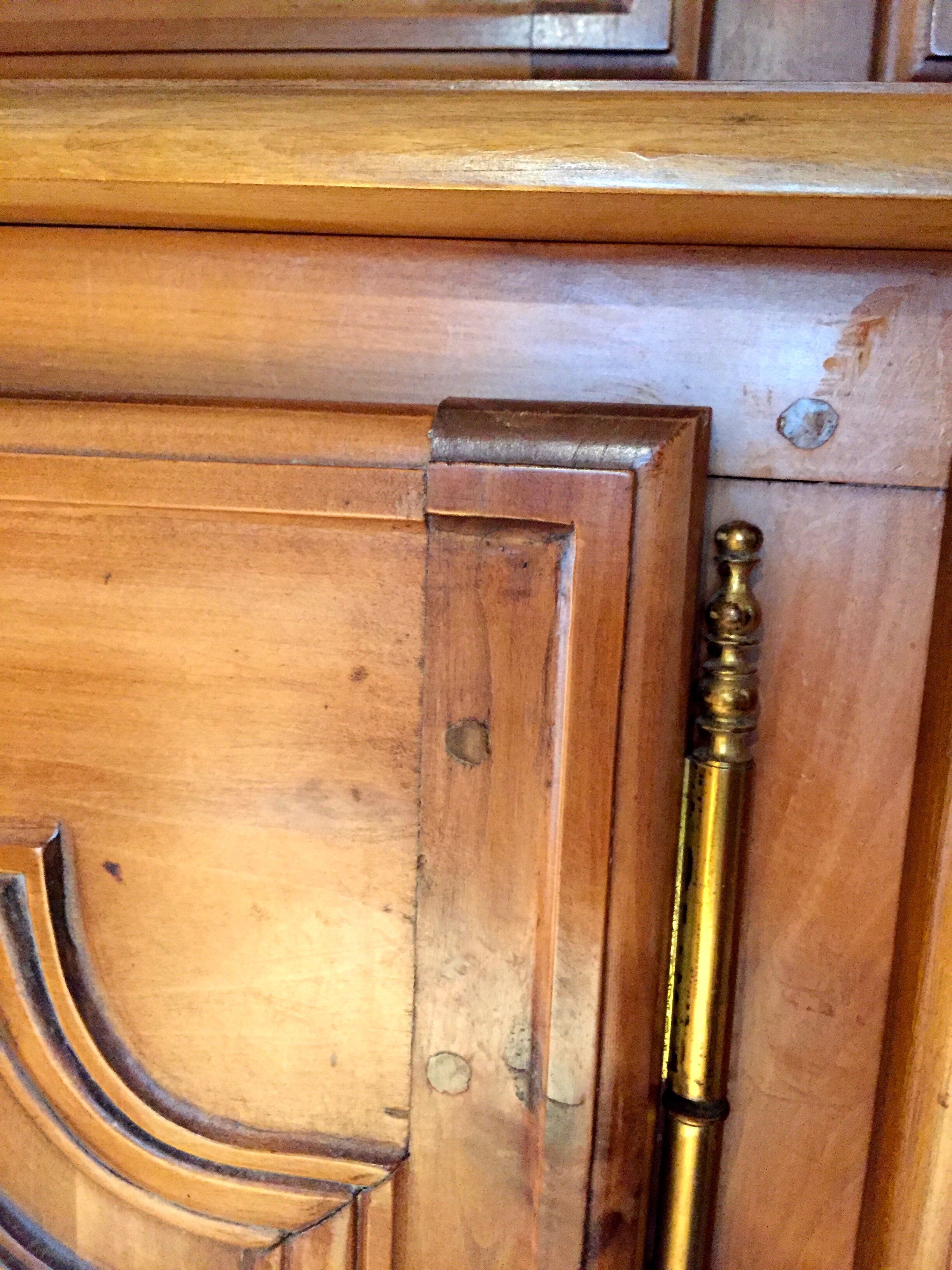 Vintage glass library in solid cherry