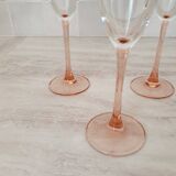 Pink stem champagne flutes