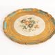 Vintage light blue decorative wooden plate, Italy, 1960s.