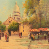 Oil on panel View Montmartre