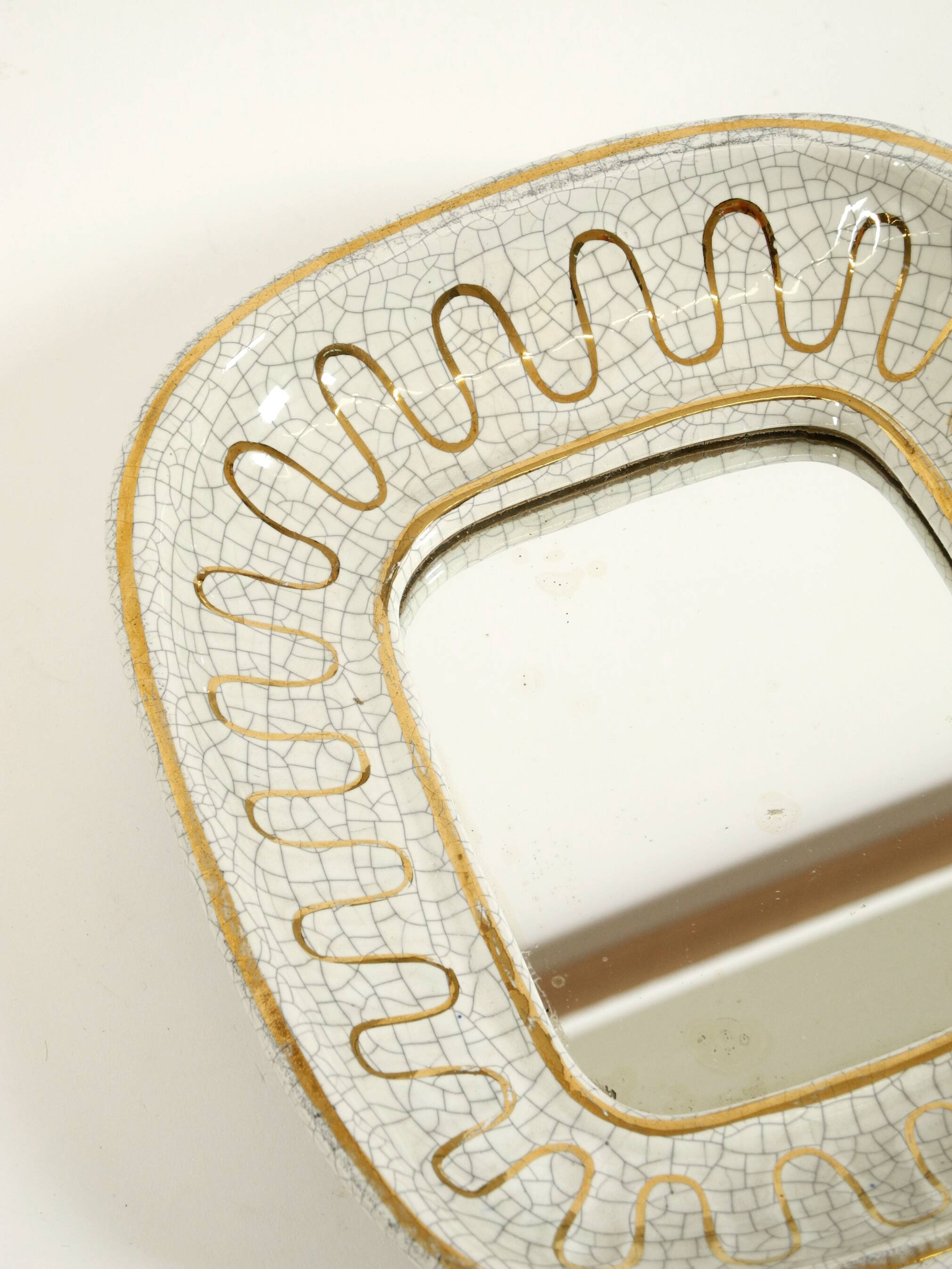 Beautiful small Art Deco ceramic mirror by Gmundner Keramik Austria, 1920