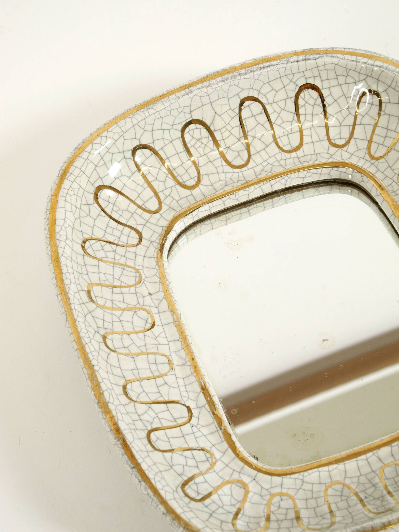 Beautiful small Art Deco ceramic mirror by Gmundner Keramik Austria, 1920