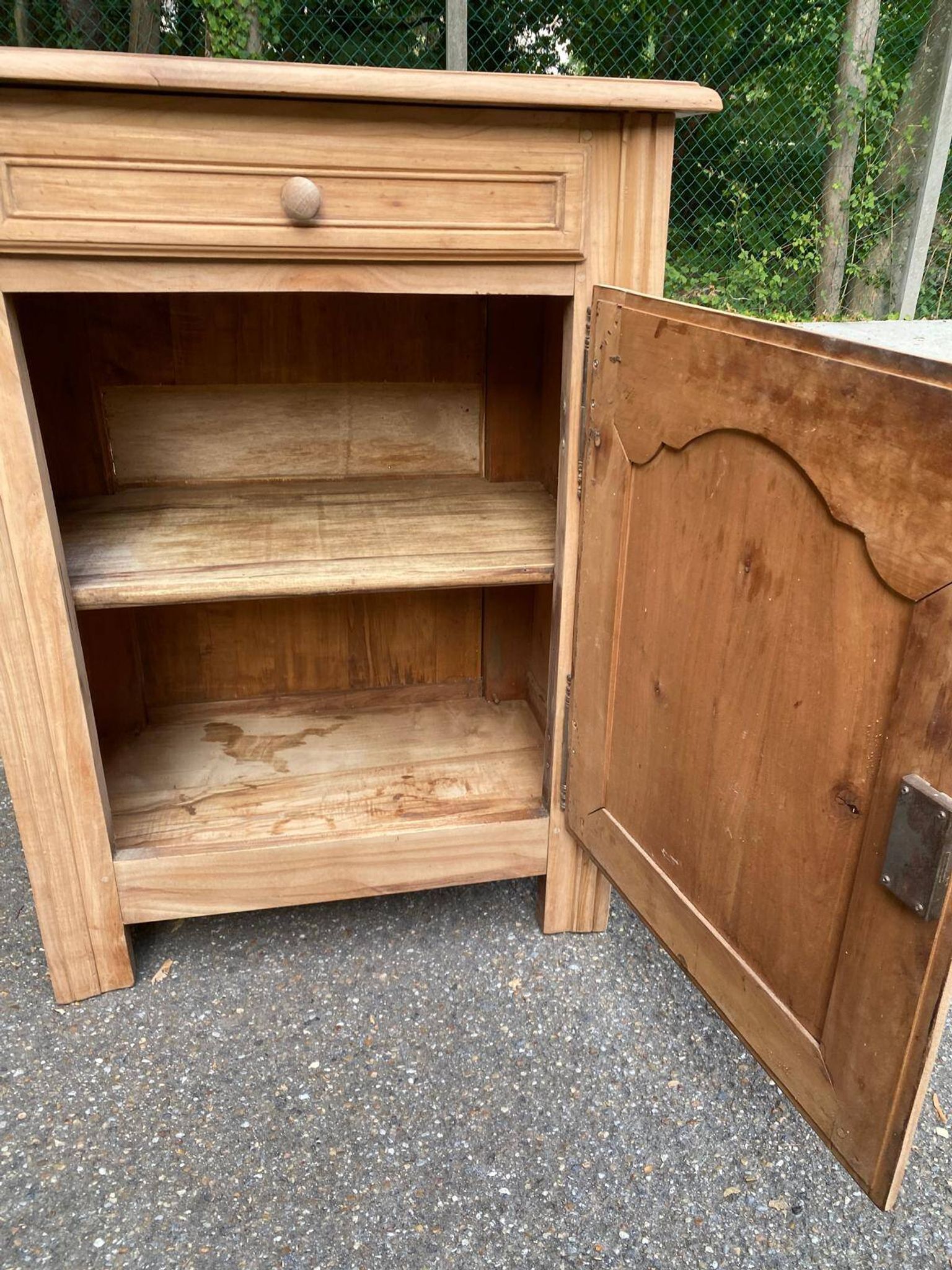 Louis-Philippe confiturier buffet from the 19th century, renovated in raw solid cherry wood.