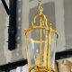 Louis XV style lantern suspension in gilded bronze and glass