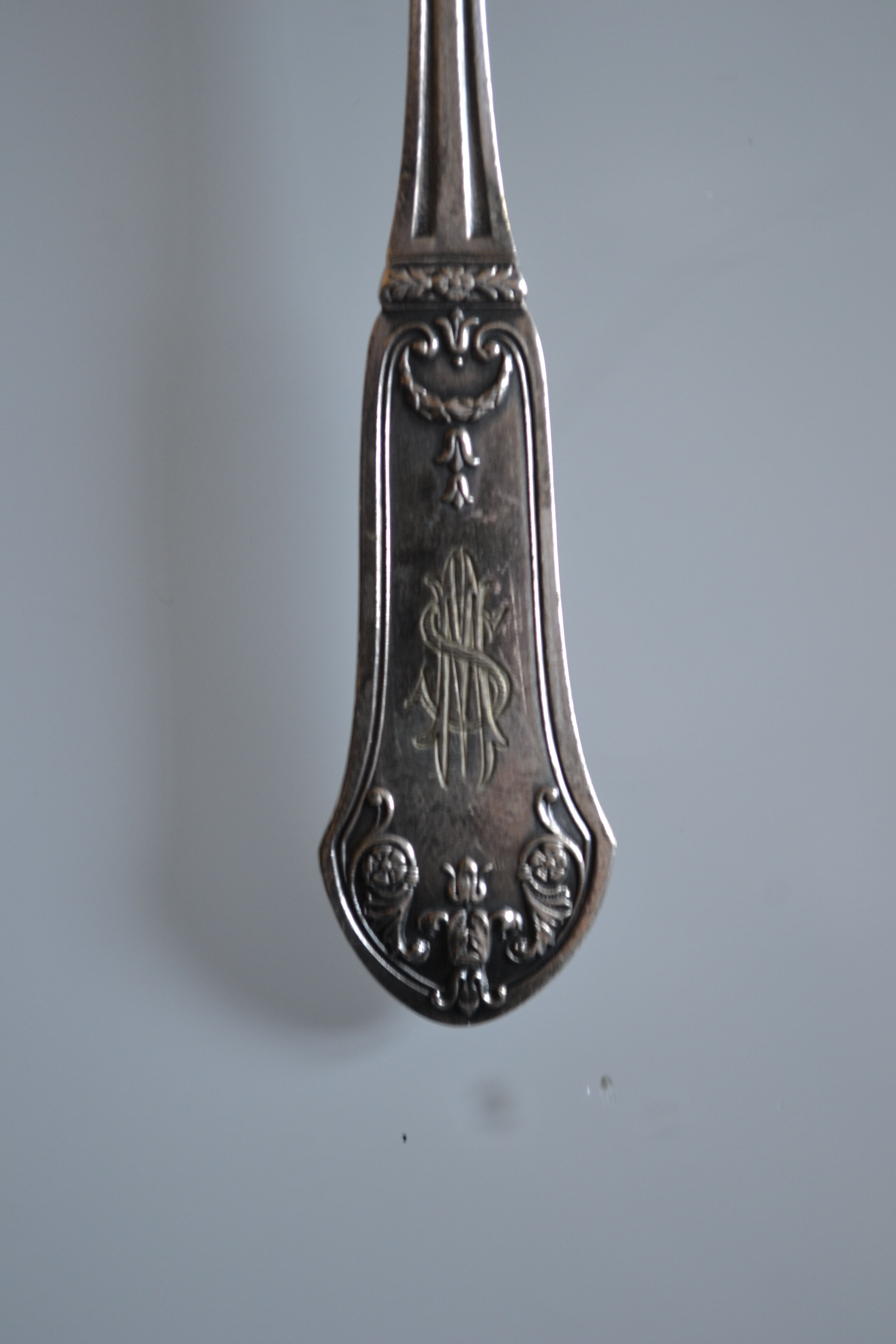 12 small spoons metal silver monogram sm