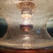 Ceiling light meerpaal in transparent bubbled glass, raak amsterdam, 1970