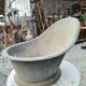Zinc basin bathtub with backrest