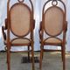 Pair of Thonet style armchairs canned and wood turned