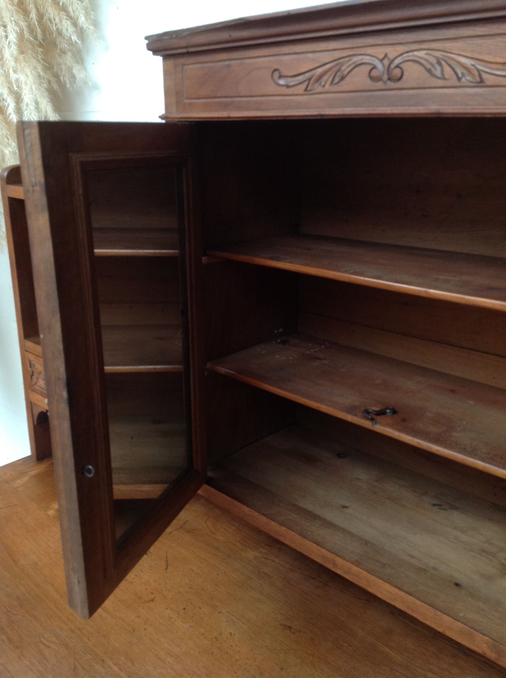 Secretary carved wood