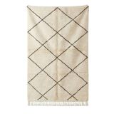 White Berber rug with black diamonds 200x300 cm