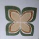 Vintage wooden and earthenware musical trivet (La vie en rose)