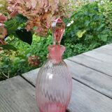 Pink glass liquor decanter