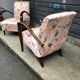 Paire de fauteuils art déco tissus d’origine hêtre vernis
