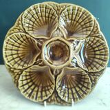 Vintage French majolica oyster plate from Sarreguemines