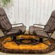 Pair of Norwegian swivel armchairs in leather and beech from the 1970s.