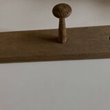 Modernist oak wall-mounted coat rack L53.5cm