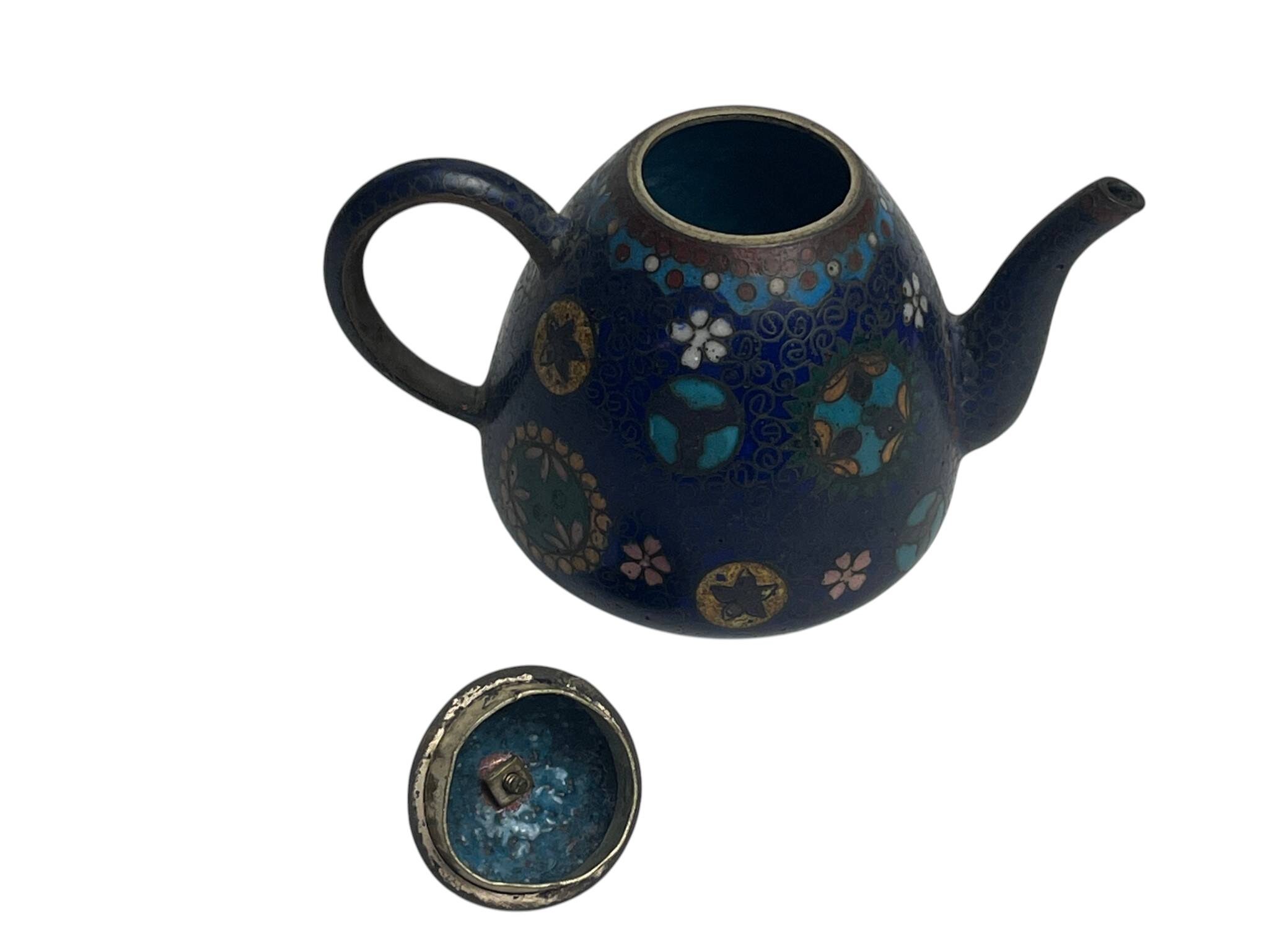 Chine petite verseuse bronze cloisonné début XXème