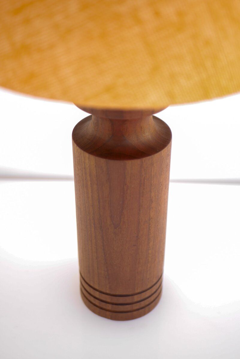 Large mid-century modern Danish teak table lamp