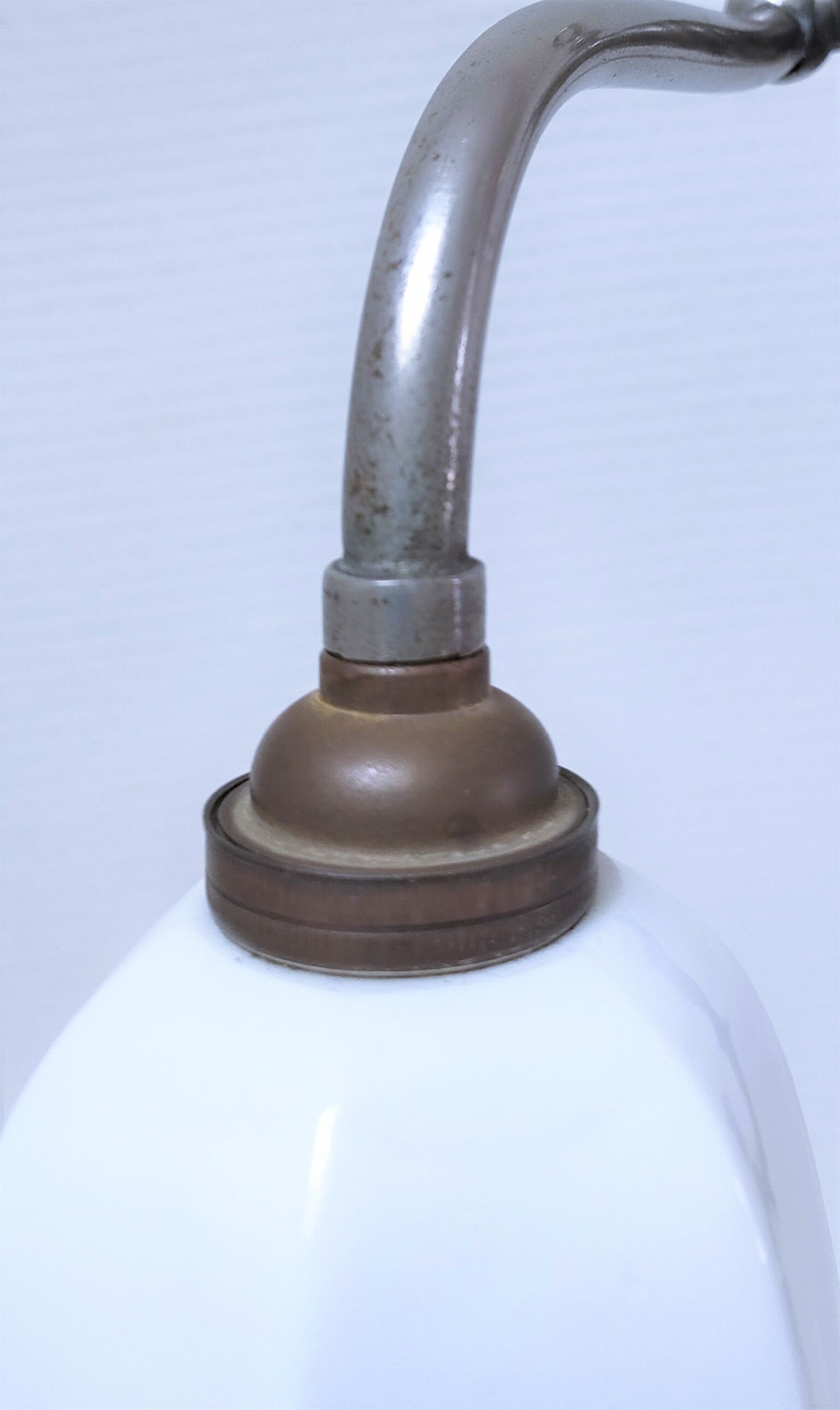 Art deco lamp silver and opaline brass